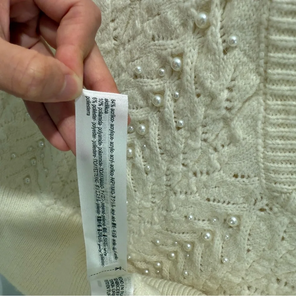 Zara Cream Cable Knit Sweater Vest - Picture 6 of 7